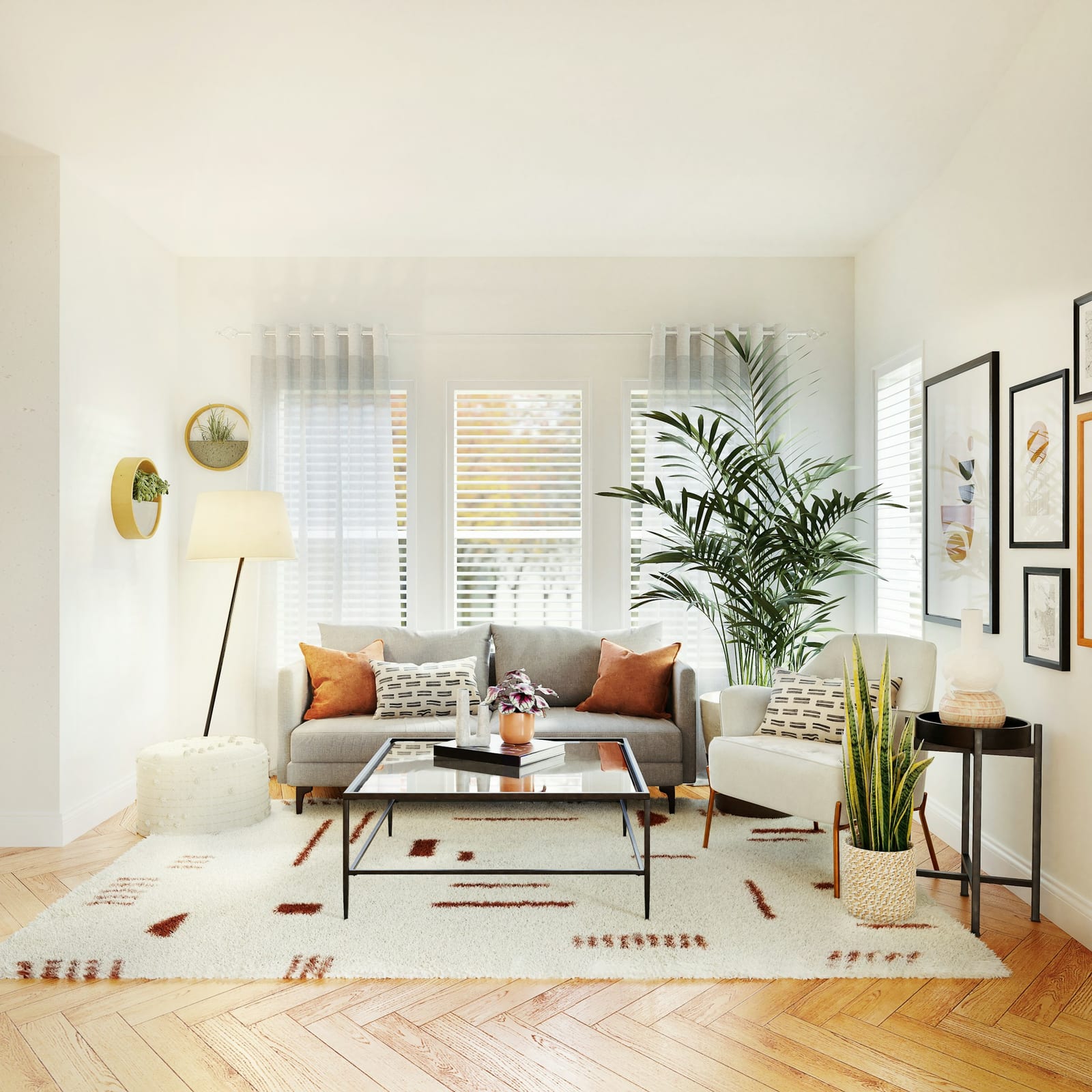 A bright, freshly painted living room by Garland Painting Pros in Garland, TX.