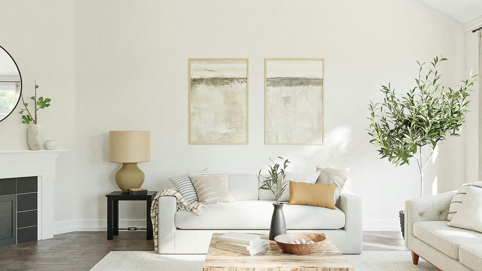 A freshly painted bright living room in a Garland, TX home.