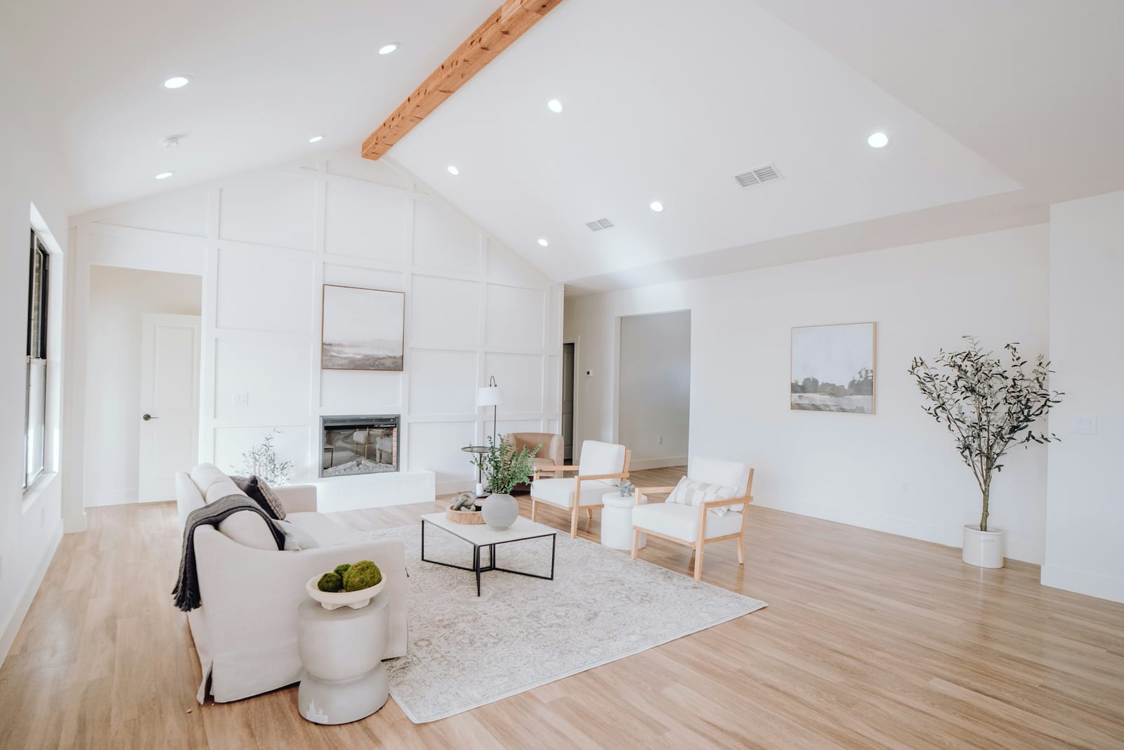 Freshly painted interior walls and living room in a Garland, TX home.
