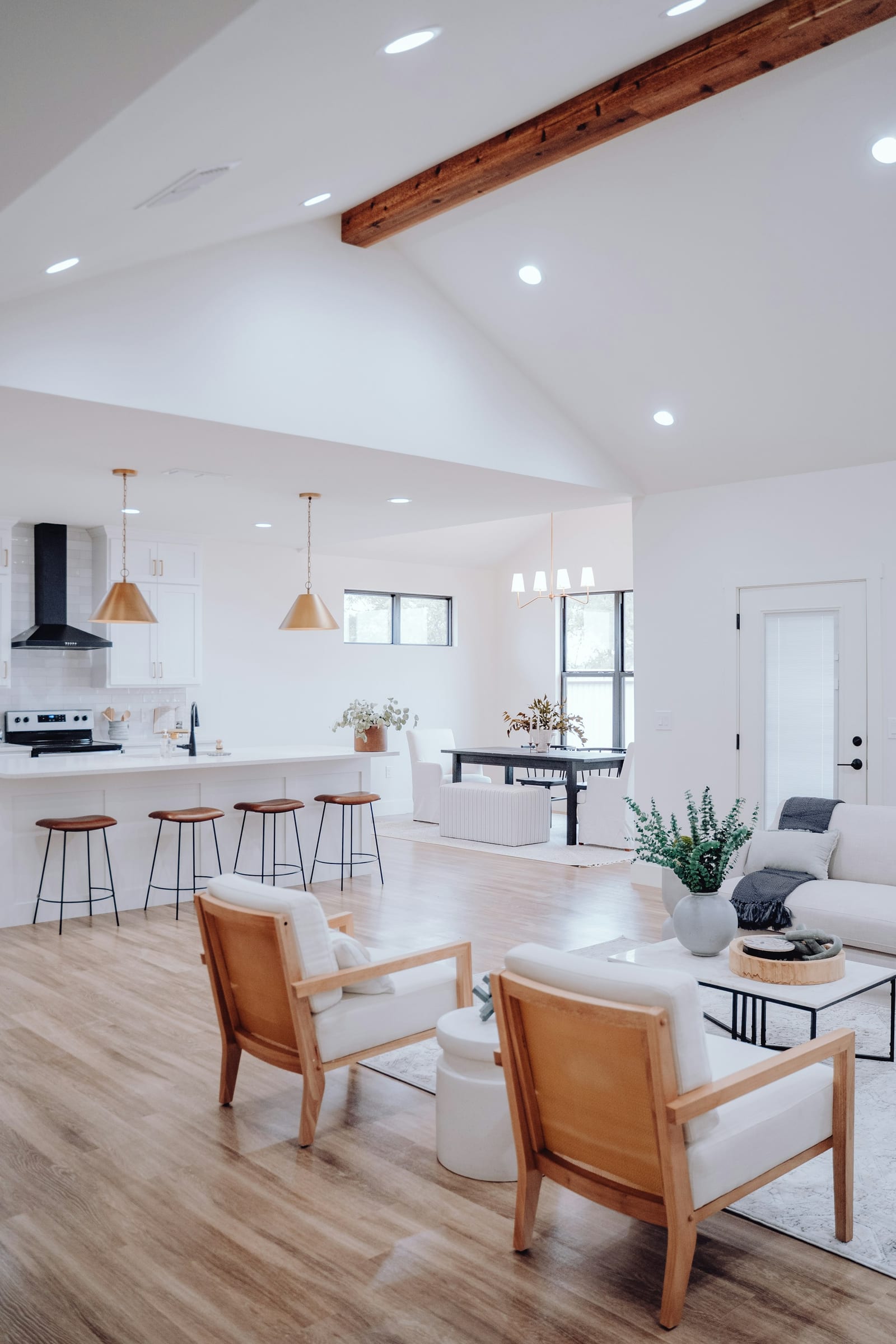 A freshly painted open-plan interior in a Garland, TX home.